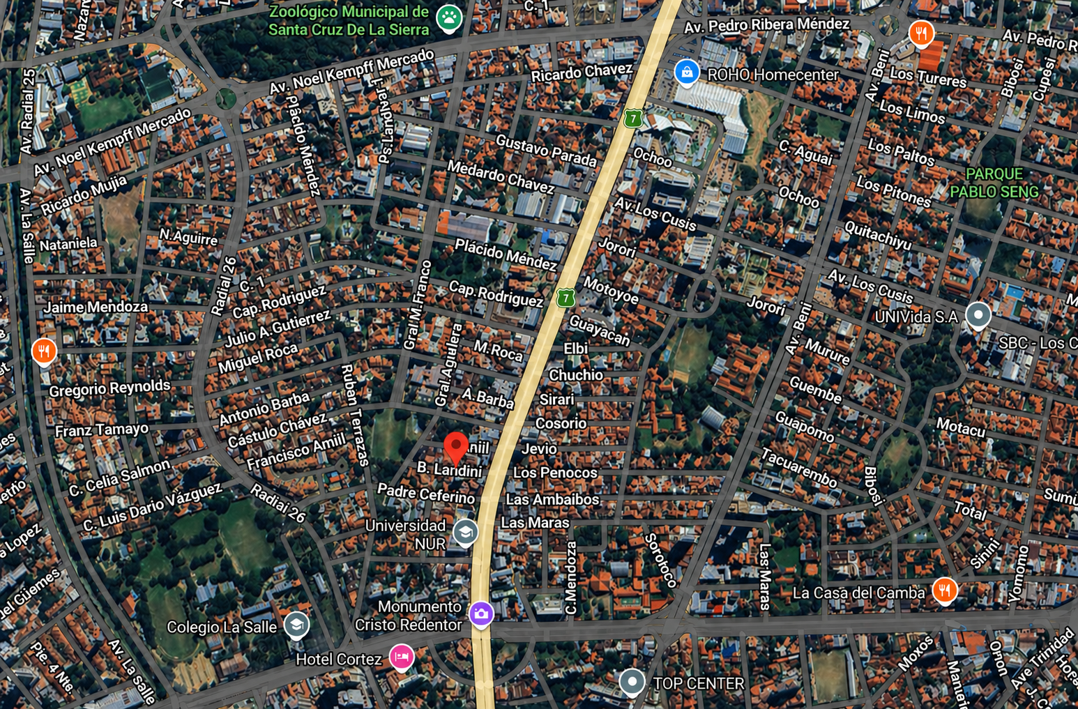 Mapa de ubicación de Rachel Residenza cerca del Cristo Redentor